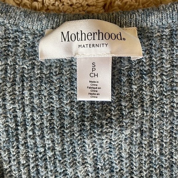 Motherhood Maternity Heater Blue Long Sleeve Ribbed Sweater Top V-Neck Small - Picture 3 of 5